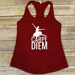 Carpe Diem - Dancing - ladies fitted red tank top